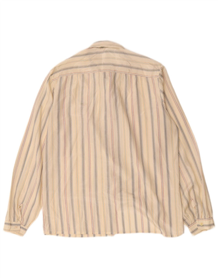 Camicetta camicia oversize da donna vintage EU 40 Poliestere a righe beige medio