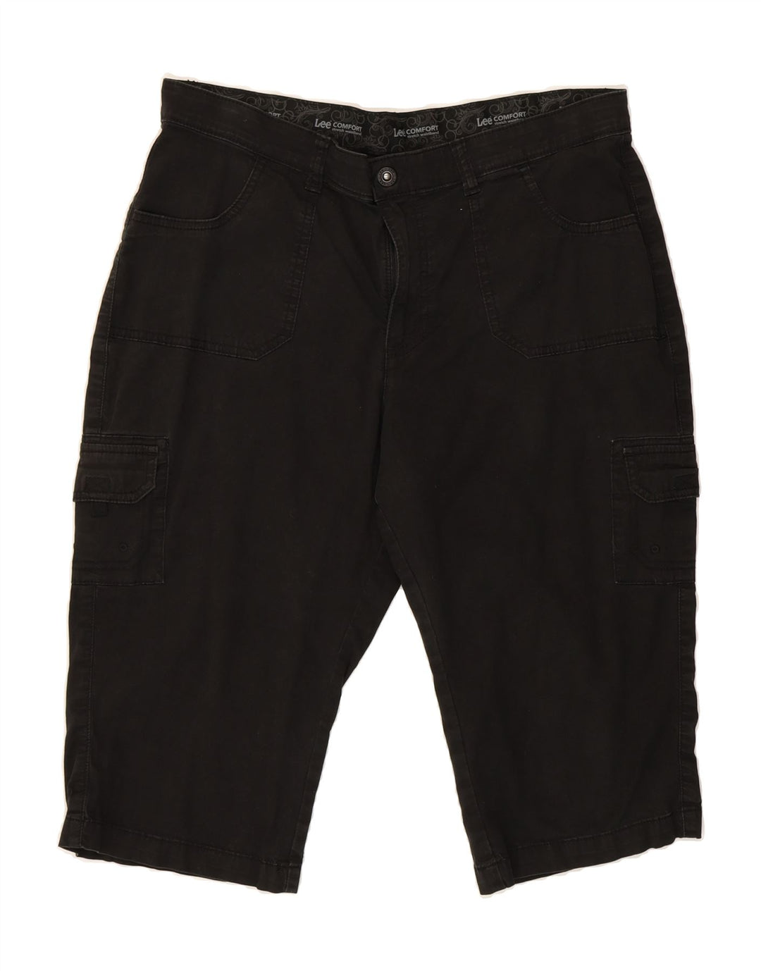 LEE Womens Cargo Bermuda Shorts us 12 Large W34 Black Cotton Classic Vintage Lee and Second-Hand Lee from Messina Hembry 