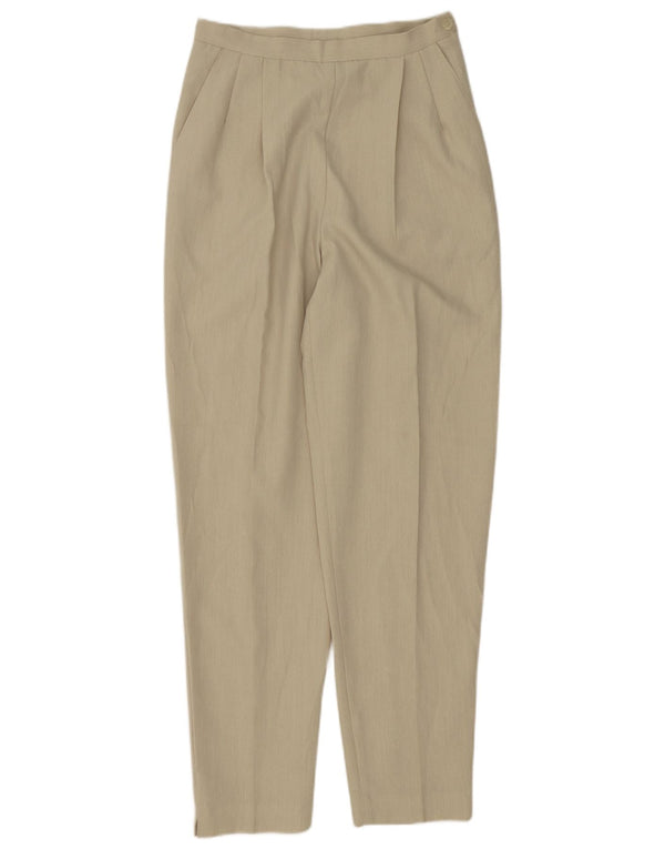 Pantaloni chino a vita alta da donna Marks & Spencer UK 14 medio W24 L30 Beige