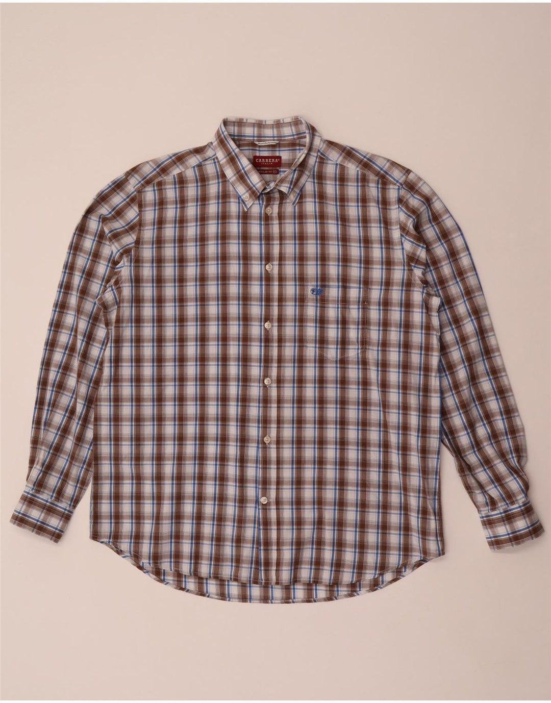 Camicia CARRERA da uomo vestibilità regolare XL marrone a quadri