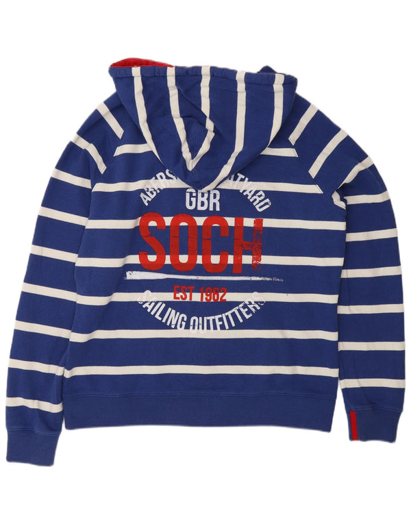 Felpa con cappuccio Joules da donna, vestibilità regolare, grafica, UK 16, a righe grandi blu
