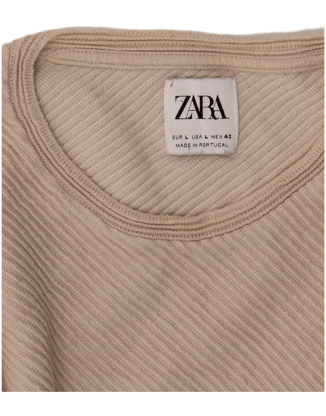 Top Zara da uomo a maniche lunghe grande beige