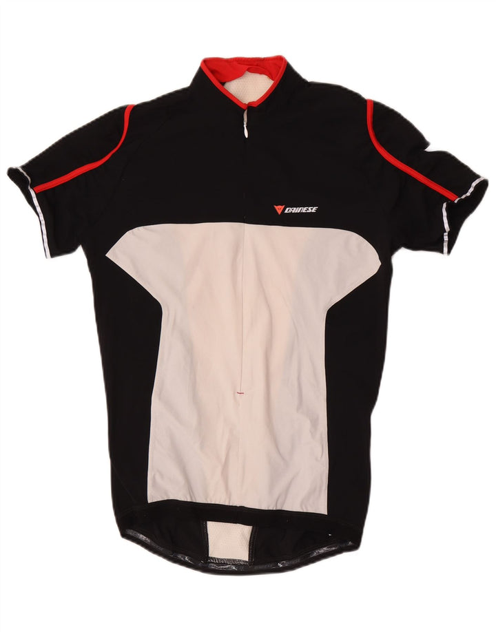 Maglia Dainese da uomo a manica corta con zip e collo, colore nero medio
