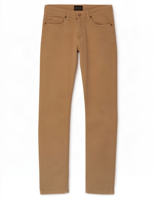 Pantaloni casual slim fit da uomo Zara EU 42 Large W32 L33 Cotone beige