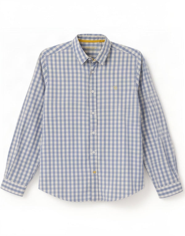 Camicia da uomo White Stuff XL in cotone a quadretti blu