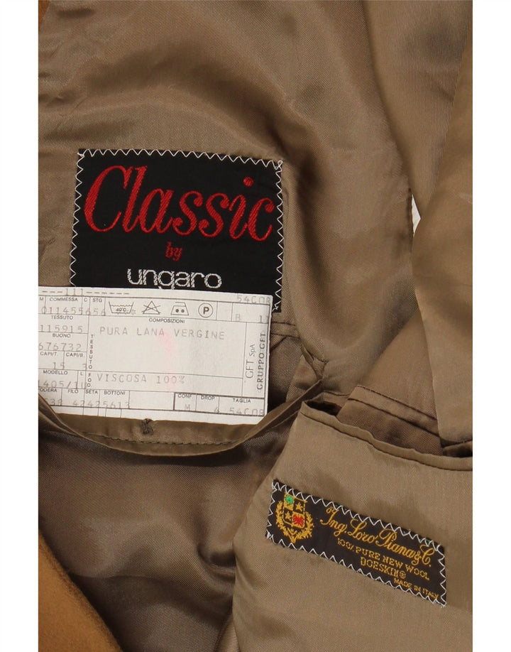 Giacca blazer classica da uomo a 2 bottoni UNGARO IT 54 2XL Lana vergine marrone