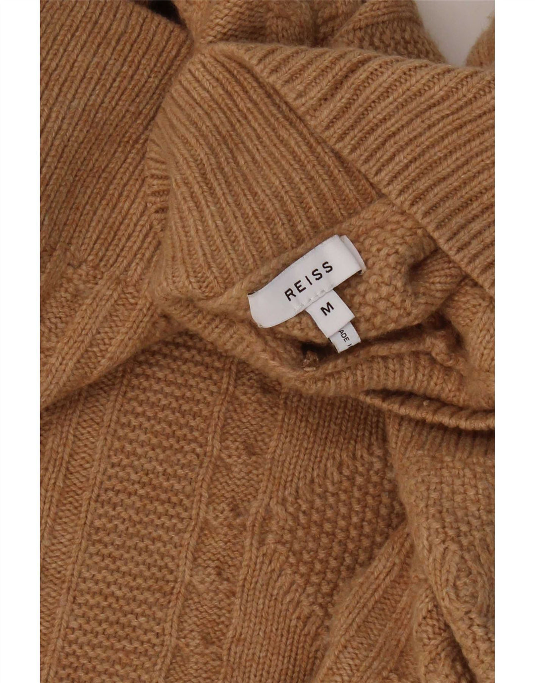 Maglione maglione oversize da donna con collo dolcevita Reiss UK 14 Lana marrone medio