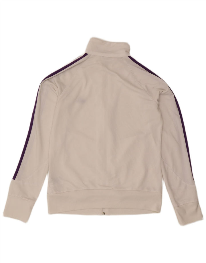 Giacca da tuta da donna Adidas UK 12/14 poliestere bianco medio