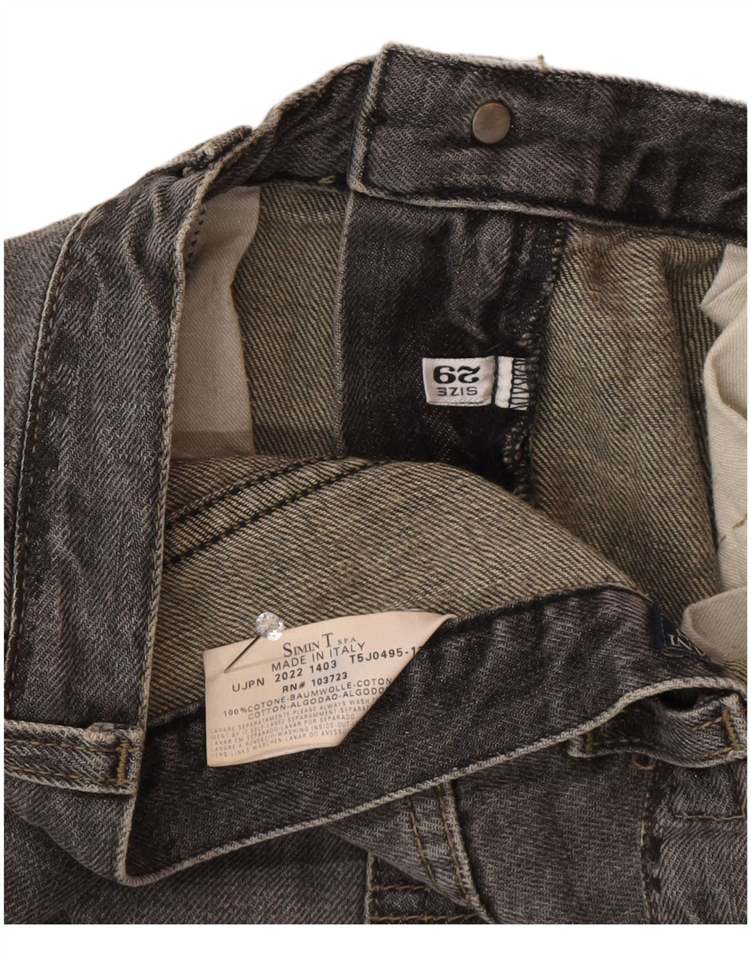 Jeans dritti da uomo Armani W29 L33 in cotone grigio