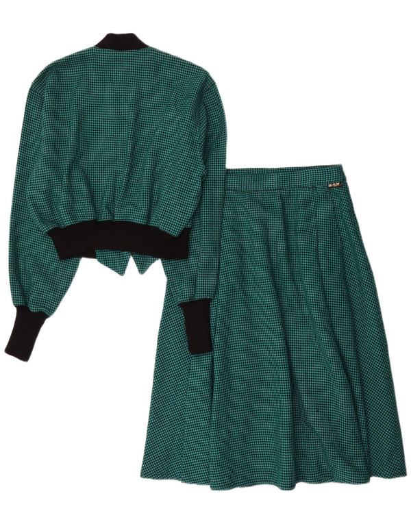 Set gonna vintage da donna in 2 pezzi IT 44 medio W28 verde pied de poule
