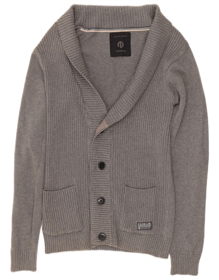 JACK & JONES Maglione cardigan da uomo piccolo grigio