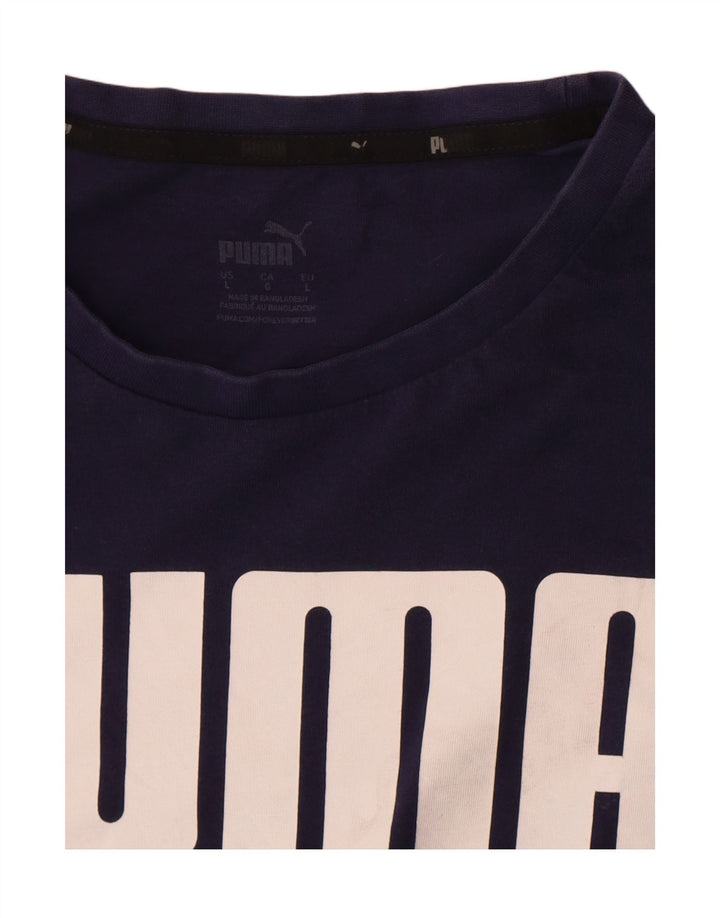 T-shirt grafica da uomo Puma Top Large Blu Navy
