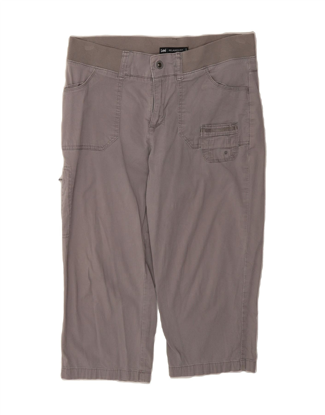 LEE Womens Relaxed Fit Cargo Bermuda Shorts US 10 Large W32 Grey Cotton Vintage Lee and Second-Hand Lee from Messina Hembry 
