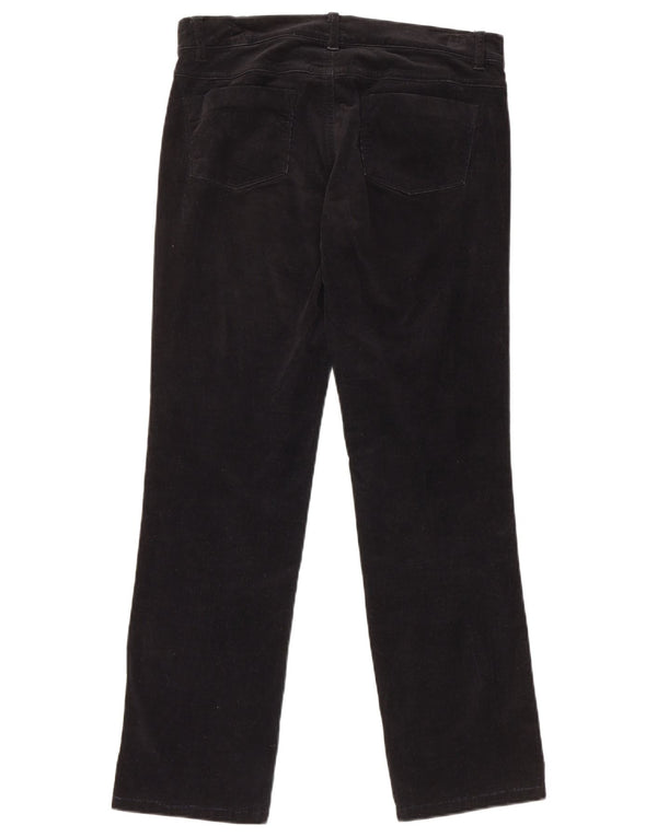 Pantaloni dritti da donna in velluto a coste Benetton IT 42 Medium W30 L28 Neri