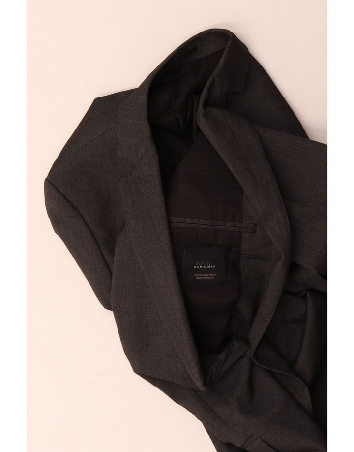 Giacca blazer a 2 bottoni da uomo Zara EU 48 viscosa grigio medio