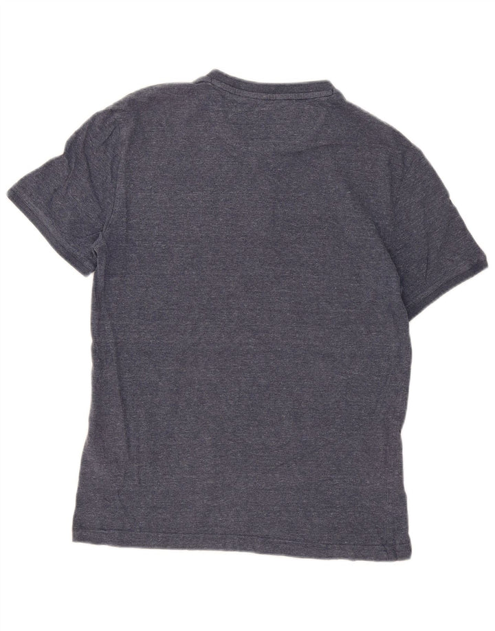 T-shirt da uomo Superdry Top in cotone chiazzato blu medio