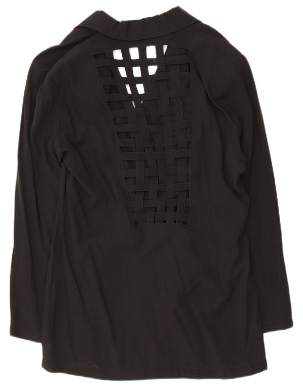 Giacca blazer vintage da donna a 2 bottoni UK 14 media nera