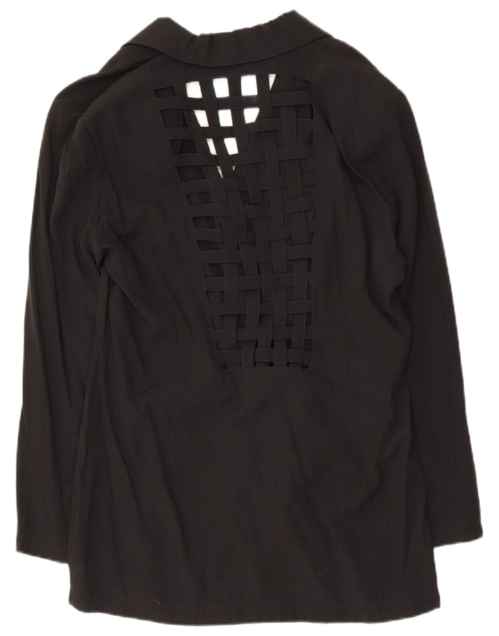 Giacca blazer vintage da donna a 2 bottoni UK 14 media nera