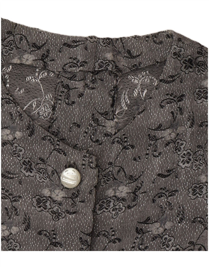Tuta da donna vintage UK 12 grigio medio floreale