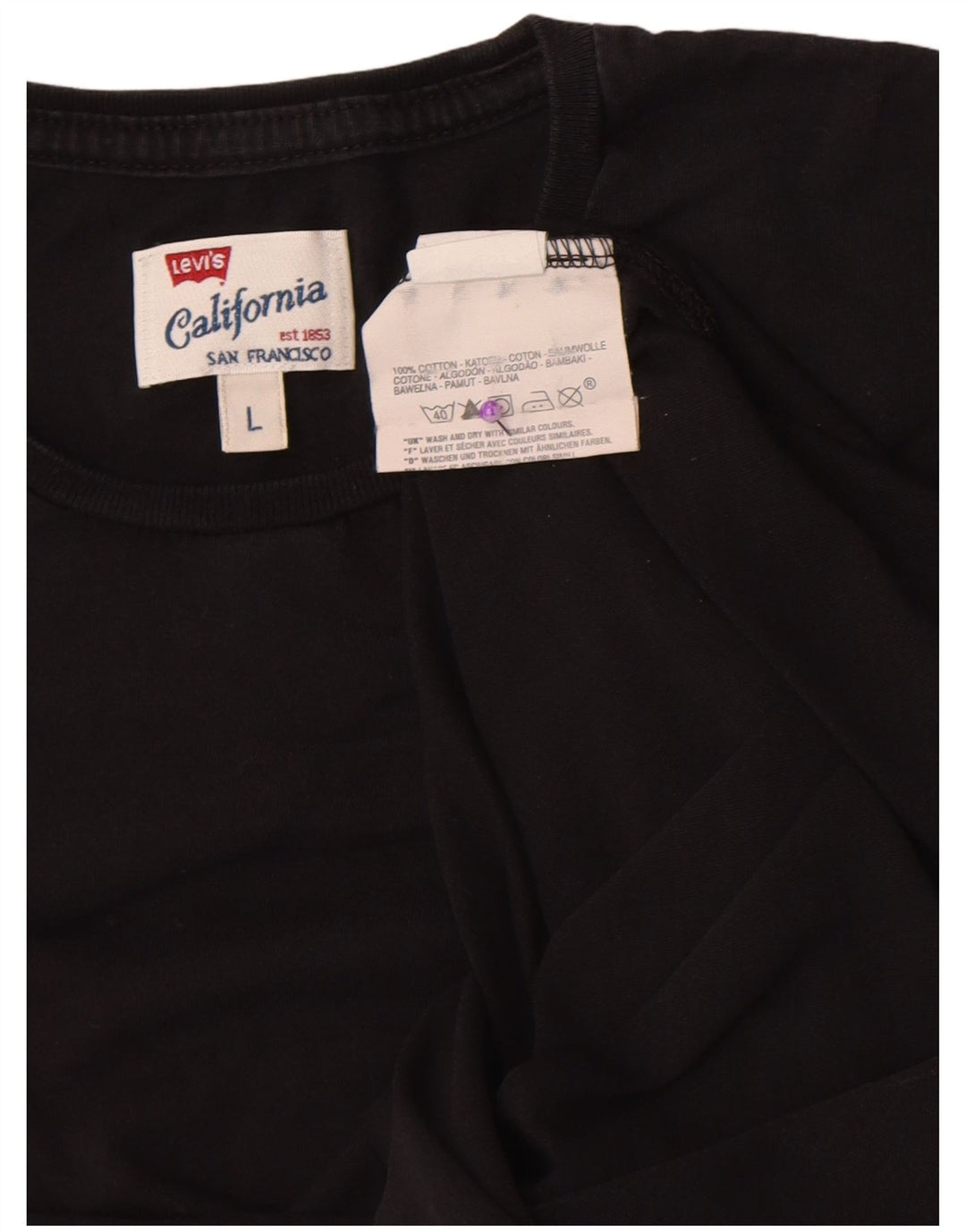 T-shirt da donna Levi's Top UK 14 grande cotone nero