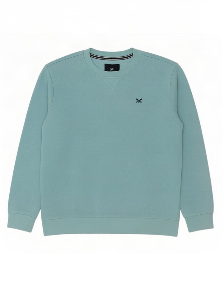 Crew Clothing Felpa da uomo Maglione in cotone blu medio