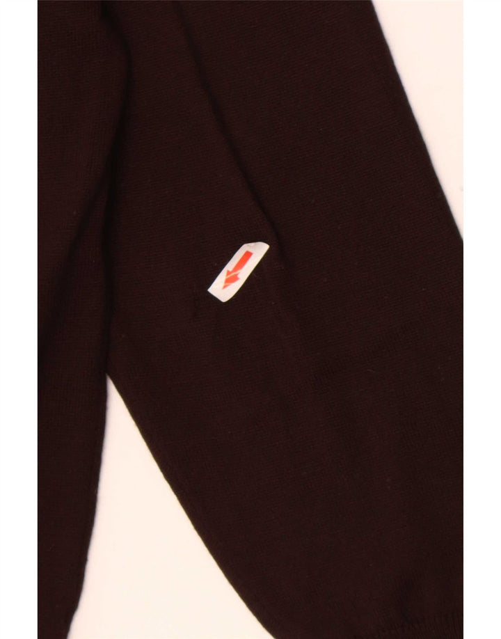 Maglione vintage da uomo con scollo a V IT 48 Marrone medio a rombi/diamante