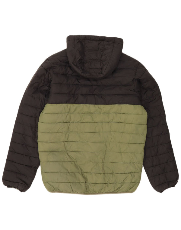 Giacca imbottita con cappuccio da uomo Quiksilver UK 38 Colorblock verde medio