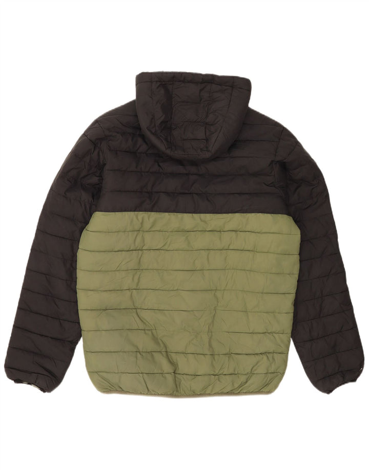 Giacca imbottita con cappuccio da uomo Quiksilver UK 38 Colorblock verde medio