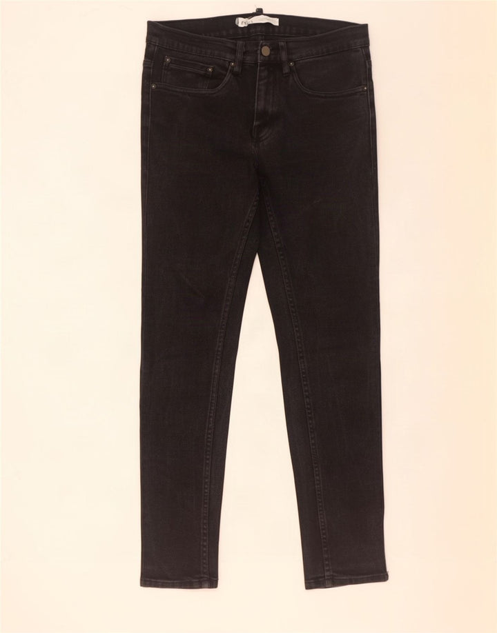 Jeans slim da uomo Zara EU 38 Small W30 L30 Nero