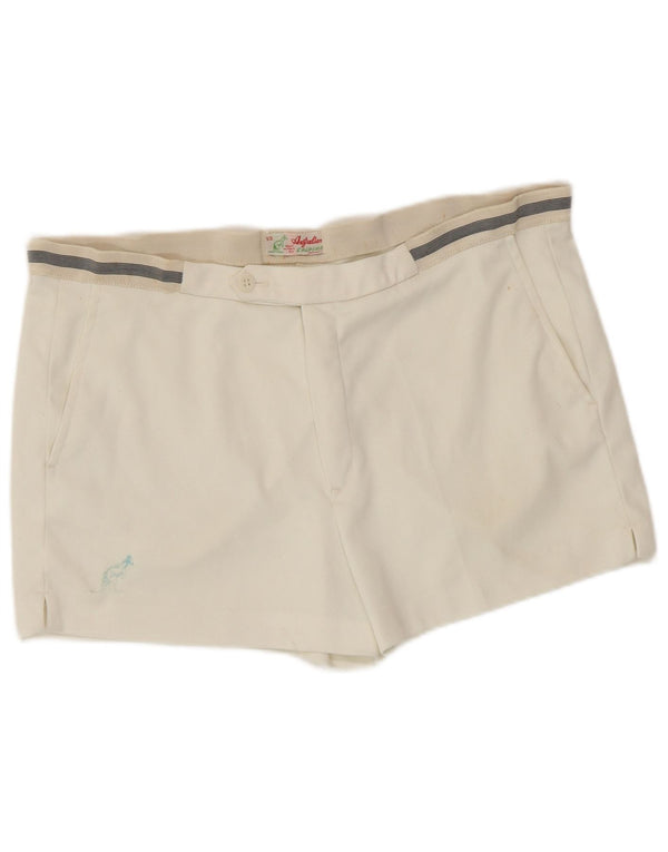 AUSTRALIAN L'ALPINA Pantaloncini casual vestibilità standard da uomo IT 52 XL W34 Bianco