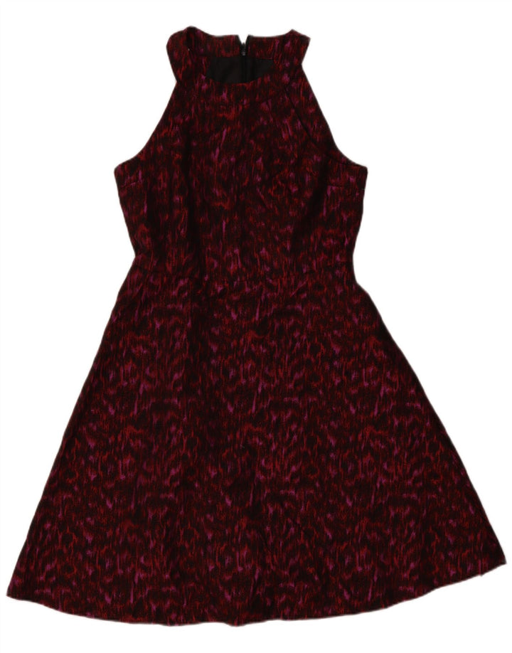 CALVIN KLEIN Womens Halter Dress US 10 Large Burgundy Flecked Polyester