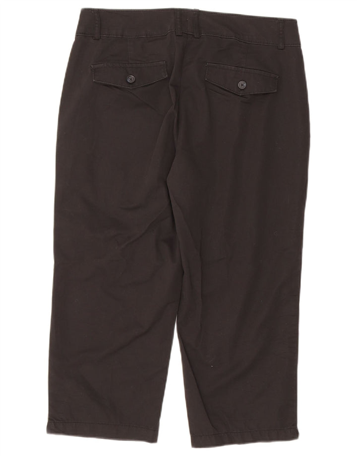 DOCKERS Womens Capri Trousers US 10 Large W32 L21 Black Cotton