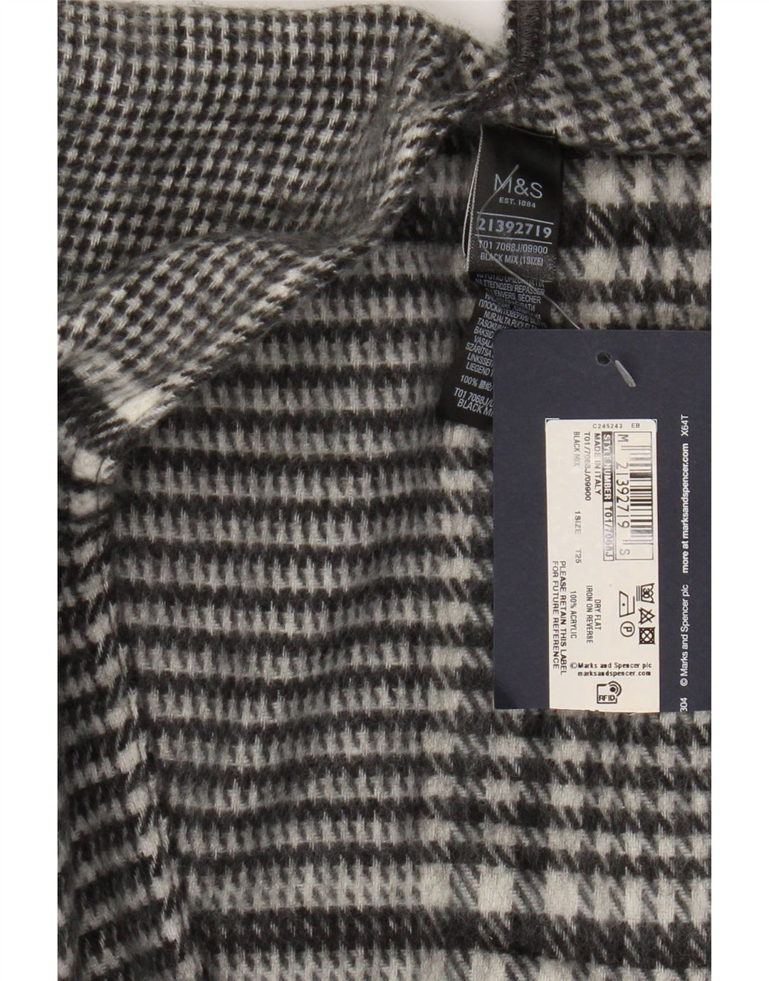 Maglione cardigan con mantella da donna Marks & Spencer taglia unica pied de poule nero