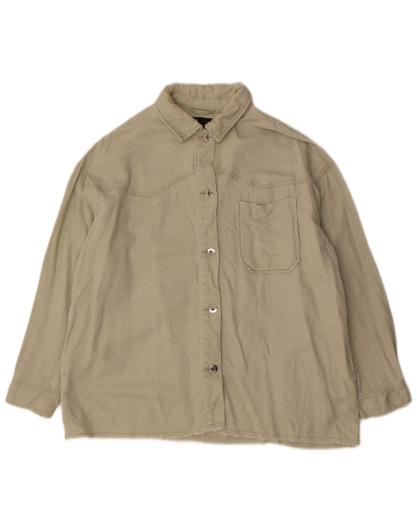 Camicia oversize da donna Zara UK 14 Cotone verde medio