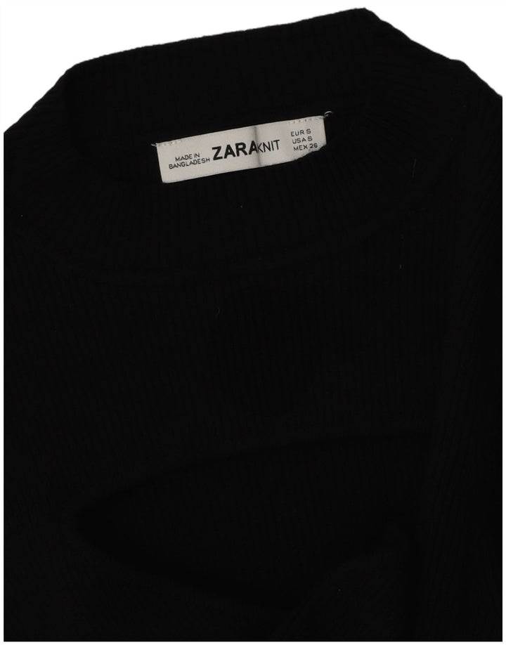 Maglione maglione girocollo da donna Zara UK 10 piccolo nero