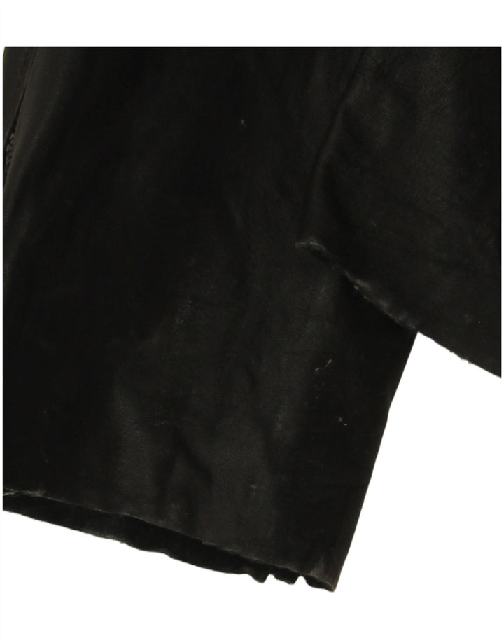 Tuta in pelle senza maniche da donna VINTAGE UK 12 Pelle nera media