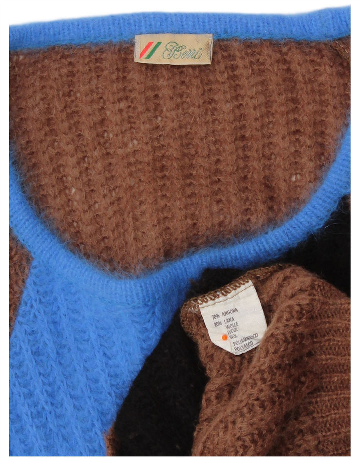 Maglione da donna Berri con scollo a barca UK 14 Angora color block marrone medio