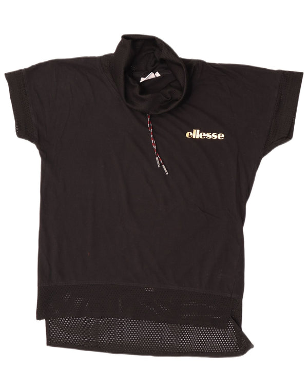 T-shirt grafica da donna Ellesse Top UK 14 cotone nero medio