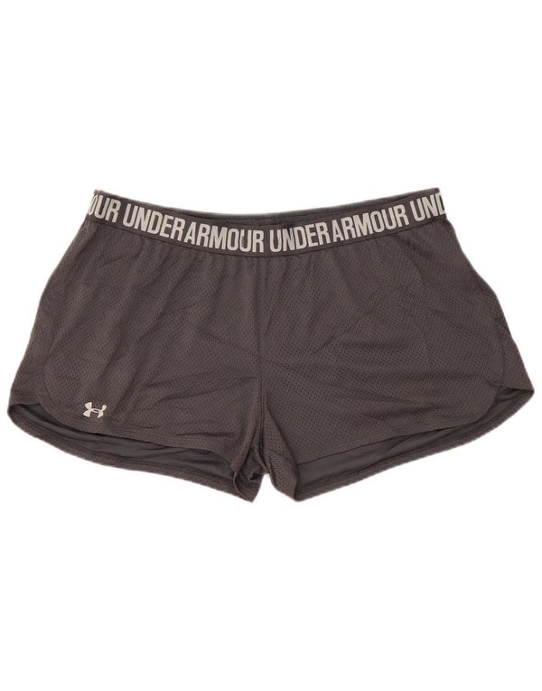 UNDER ARMOUR Womens Graphic Sport Shorts UK 18 XL  Grey