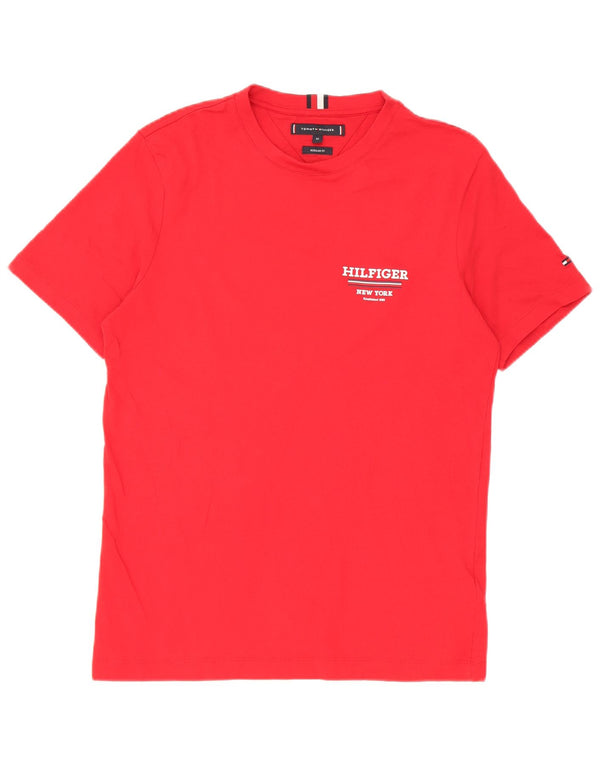 T-shirt da uomo con vestibilità regolare Tommy Hilfiger XS in cotone rosso