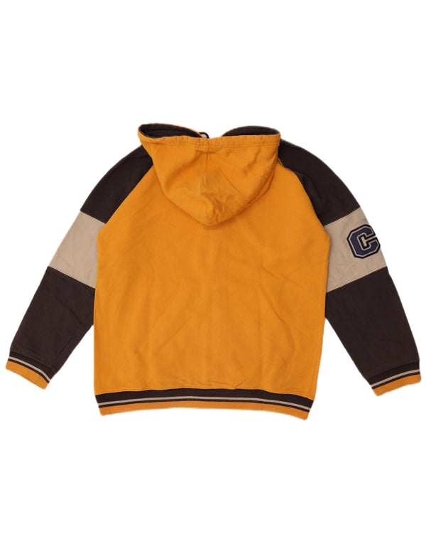 Felpa con cappuccio con zip grafica Asics per ragazzi 14-15 anni in cotone color block giallo