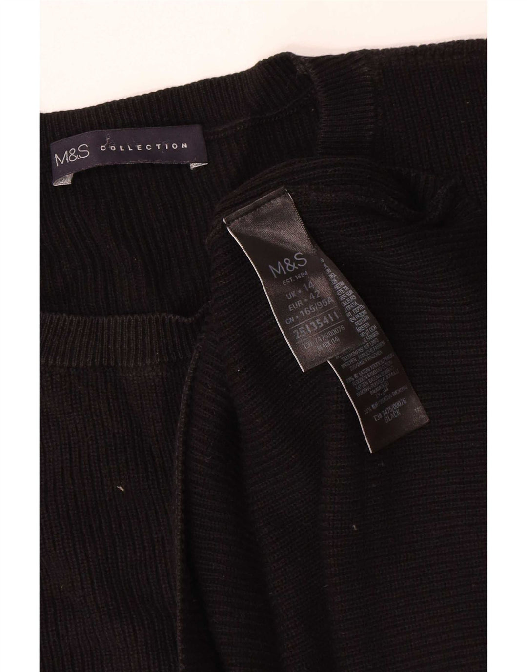 Maglione maglione girocollo da donna Marks & Spencer UK 14 grande nero