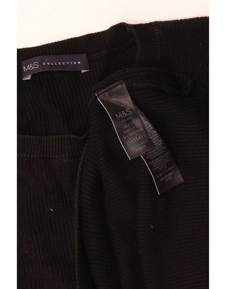 Maglione maglione girocollo da donna Marks & Spencer UK 14 grande nero