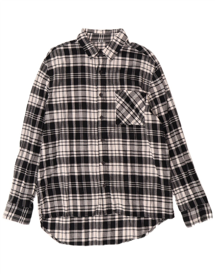 USO ORIGINALE Camicia da uomo in flanella di cotone a quadri neri medio