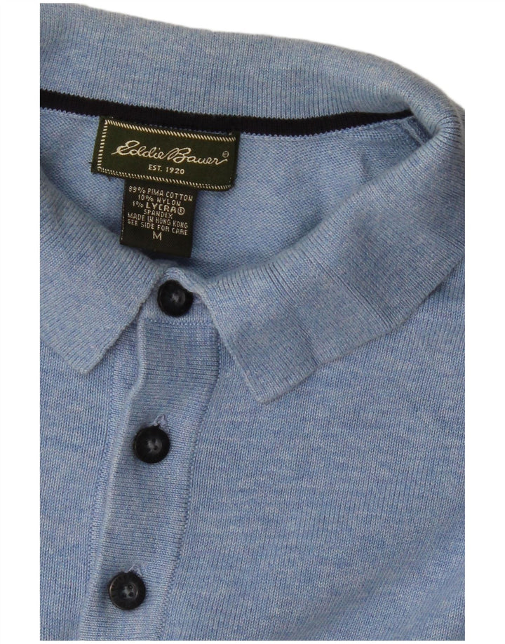 EDDIE BAUER Maglione da uomo con collo alto in cotone blu medio