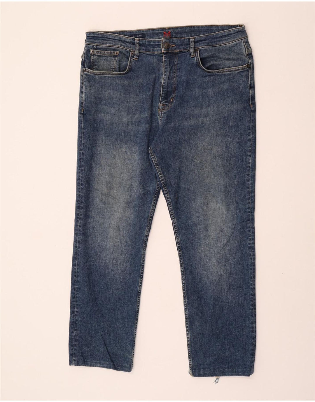 Crew Clothing Jeans dritti regolari da uomo W38 L27 cotone blu
