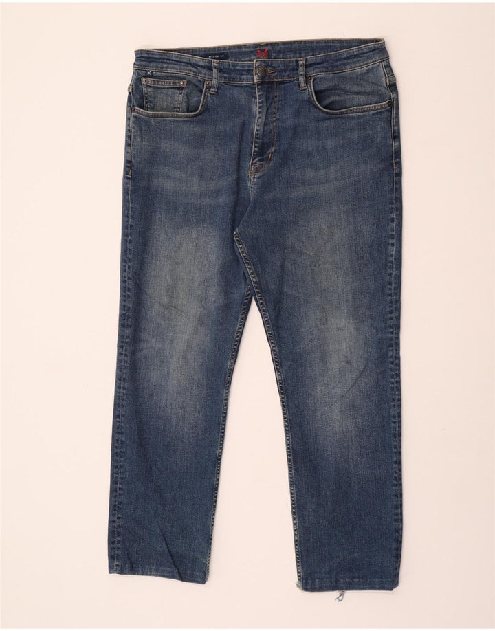 Crew Clothing Jeans dritti regolari da uomo W38 L27 cotone blu