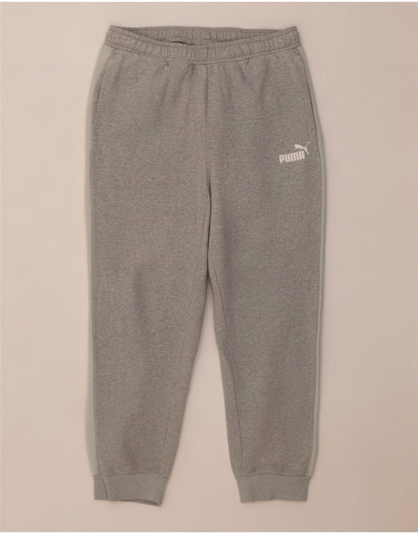 Pantaloni da tuta da uomo Puma Joggers in cotone color block grigio medio
