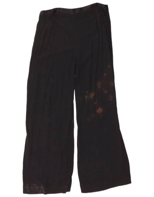 Pantaloni casual a gamba larga da donna Marks & Spencer UK 16 Large W34 L32 neri