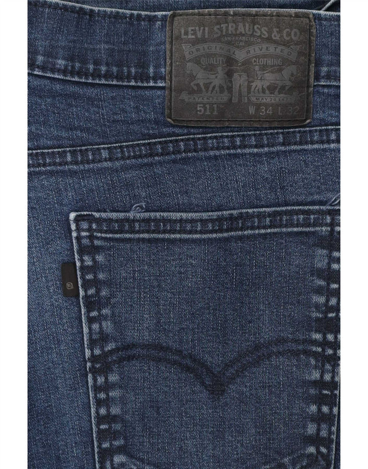 Jeans Levi's Uomo 511 Slim W34 L32 Cotone Blu Navy